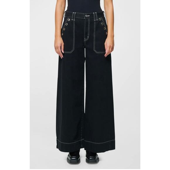 Ética Women Matis Wide Leg Pant in Black Onyx - Picture 1 of 6